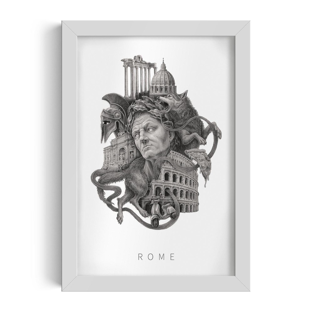 Obraz v rámu Řím Černá a bílá