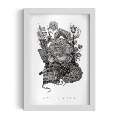 Obraz v rámu od Alicji Kocurek Amsterdam Černá a bílá