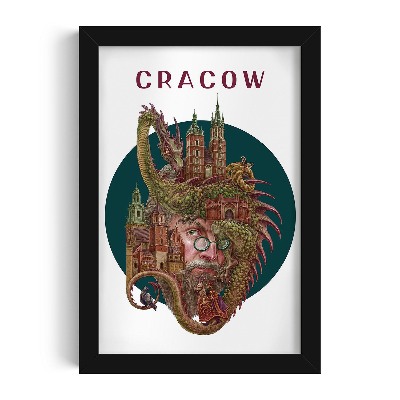 Obraz v černém rámu Krakov
