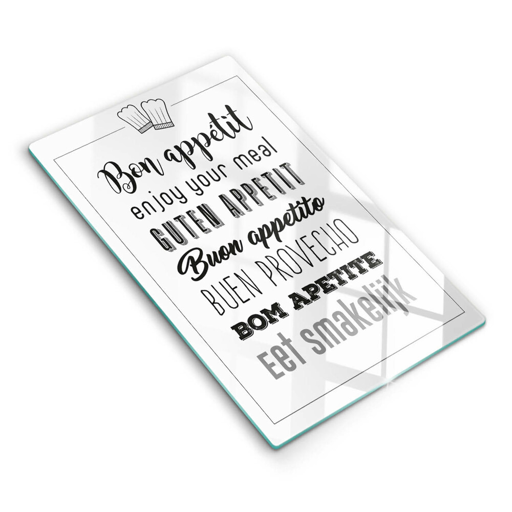 Krájecí prkénko skleněné Kuchyňský nápis, věta