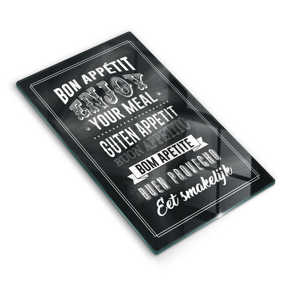 Skleněné krájecí prkénko Nápis do kuchyně, věta