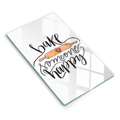 Skleněná krájecí deska Upečte někoho šťastného