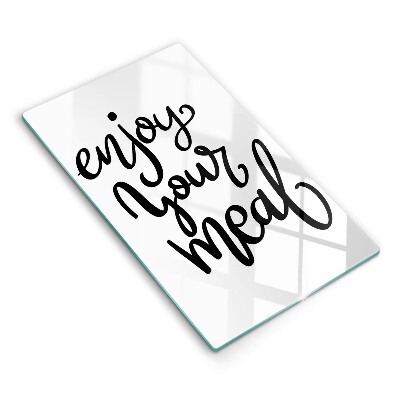 Skleněné krájecí prkénko Nápis Vychutnejte si jídlo