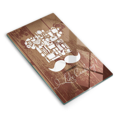 Krájecí prkénko skleněné Nápis Rád vařím