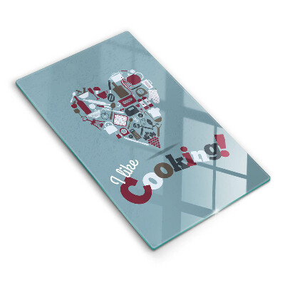 Skleněná deska do kuchyně Nápis Rád vařím