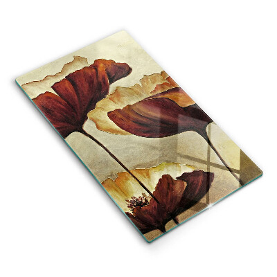 Skleněná deska do kuchyně Malované boho květiny