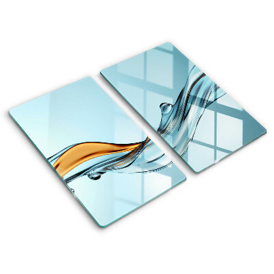 Skleněné krájecí prkénko Voda na modrém pozadí 