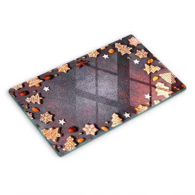 Krájecí prkénko skleněné Vánoční perníčky