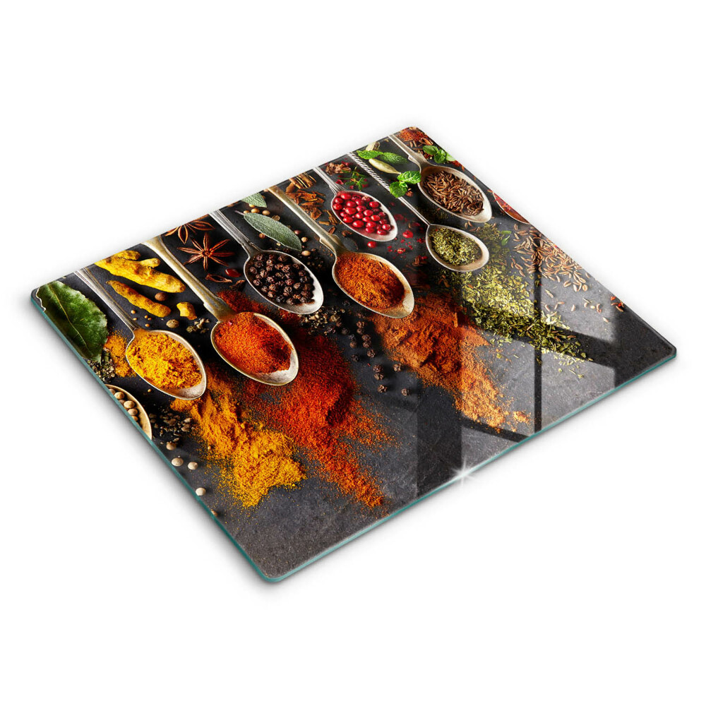 Krájecí prkénko skleněné 60x52 cm Lžičky koření