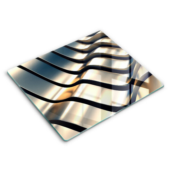 Krájecí prkénko skleněné 60x52 cm Kovové 3D tvary