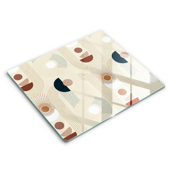Krájecí prkénko skleněné 60x52 cm Geometrické tvary boho