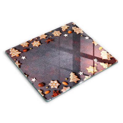 Skleněná krájecí deska 60x52 cm Vánoční perníčky