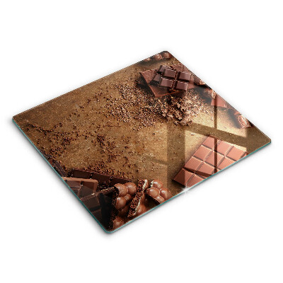 Skleněné krájecí prkénko 60x52 cm Čokoládový bonbón
