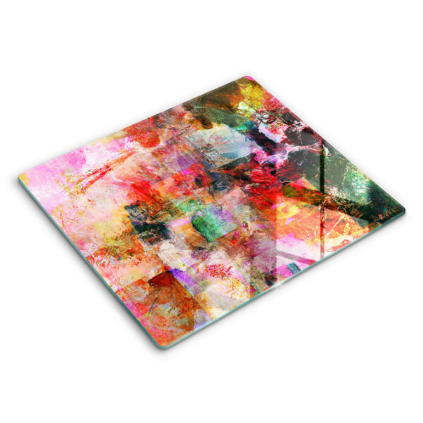 Skleněná krájecí deska 60x52 cm Abstraktní barva