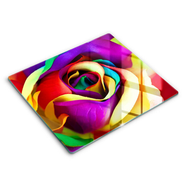 Skleněné krájecí prkénko 60x52 cm Barevné okvětní lístky růží