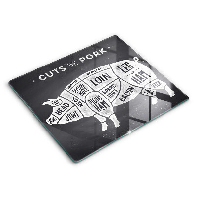 Krájecí prkénko skleněné 60x52 cm Vepřové maso