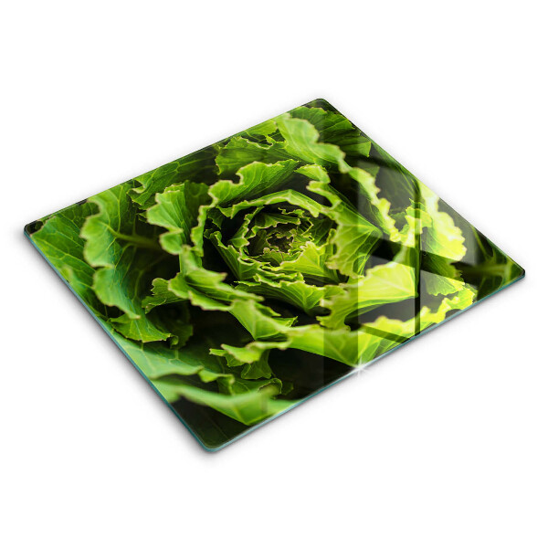 Skleněná krájecí deska 60x52 cm Listy hlávkového salátu k jídlu