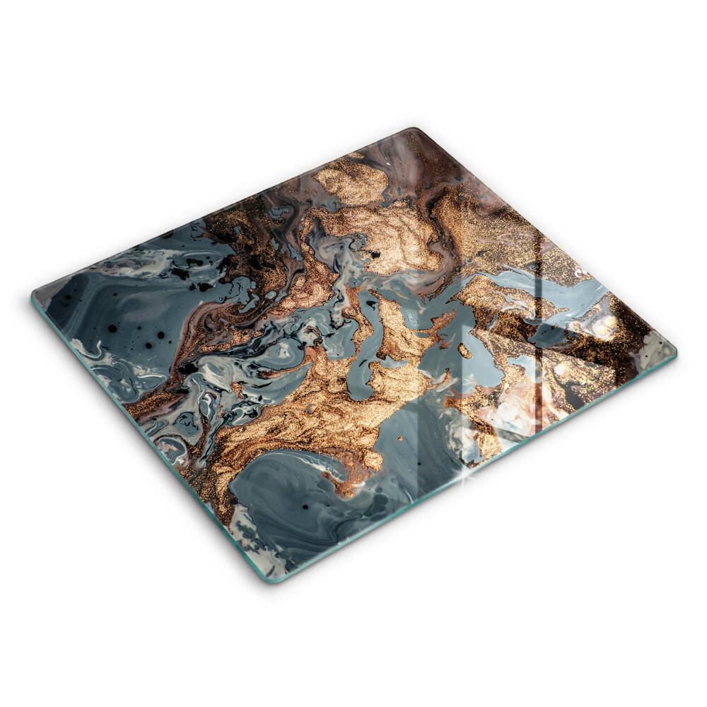 Skleněná deska do kuchyně 60x52 cm Zlatá skalní struktura