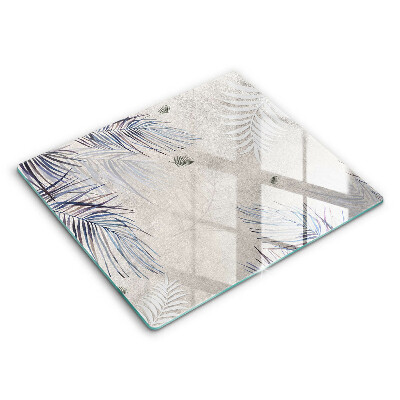 Skleněná deska do kuchyně 60x52 cm Jemné listy