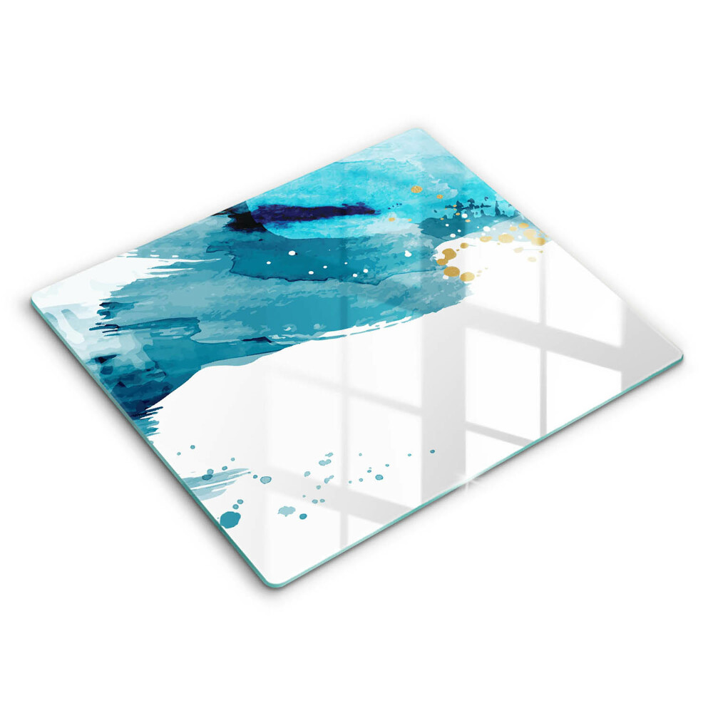 Skleněné krájecí prkénko 60x52 cm Modré skvrny