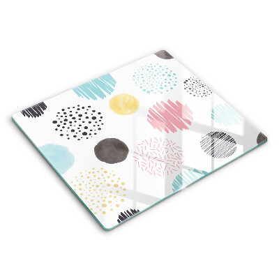 Skleněné krájecí prkénko 60x52 cm Malované tvary