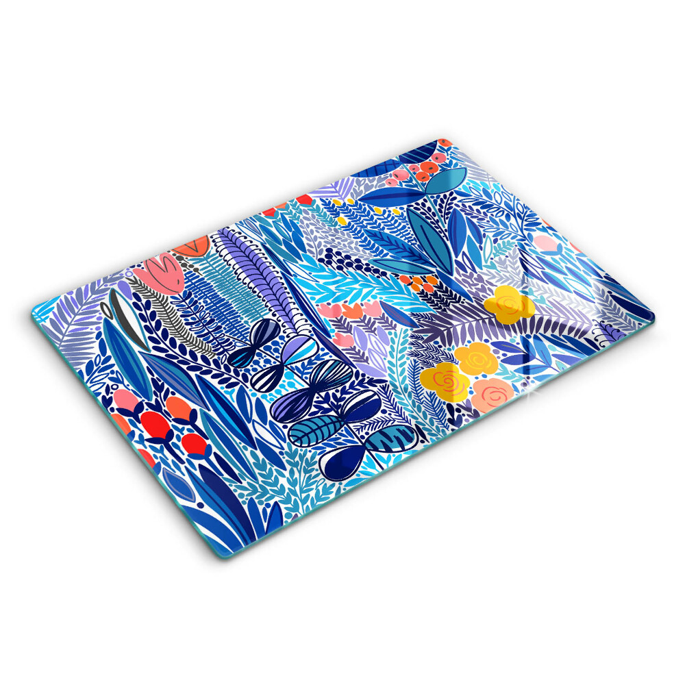 Skleněná krájecí deska 80x52 cm Malovaná louka