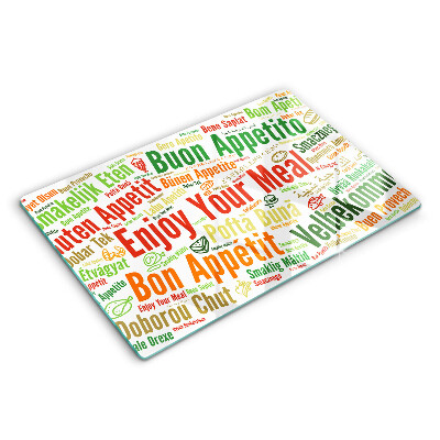 Skleněná krájecí deska 80x52 cm Nápis Tasty Tongues