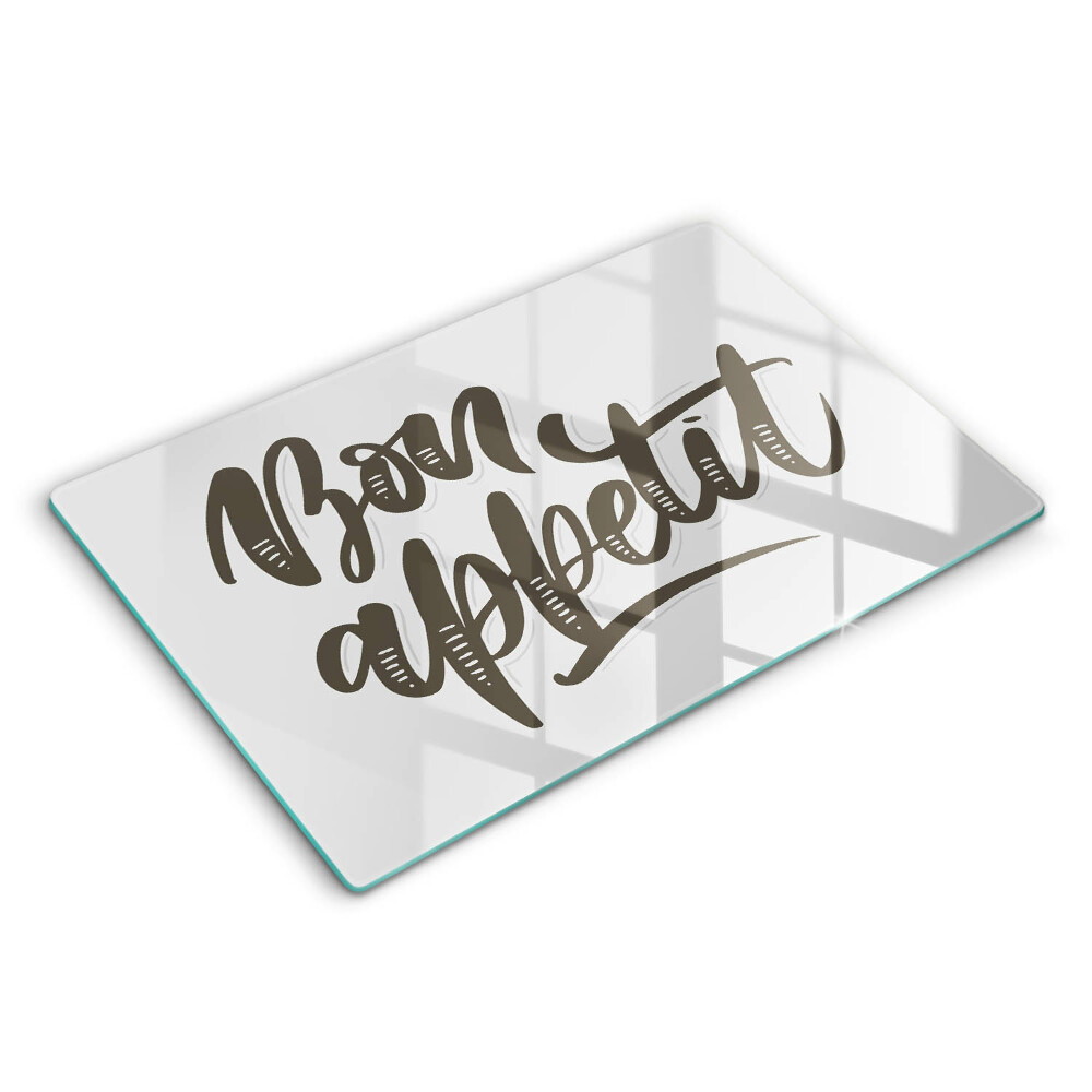 Krájecí prkénko skleněné 80x52 cm Nápis Bon Appetit