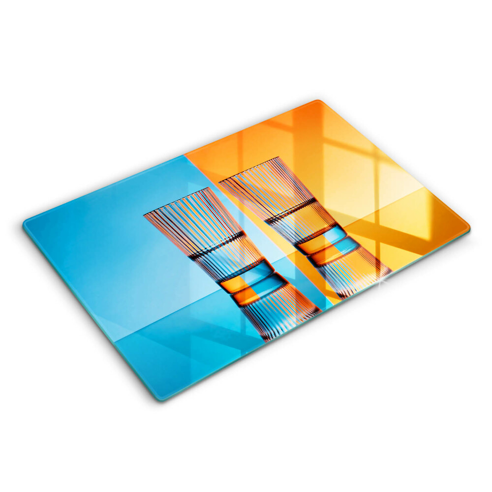 Krájecí prkénko skleněné 80x52 cm Dvě sklenice vody