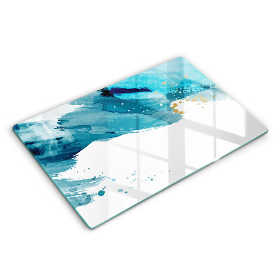 Skleněné krájecí prkénko 80x52 cm Modré skvrny