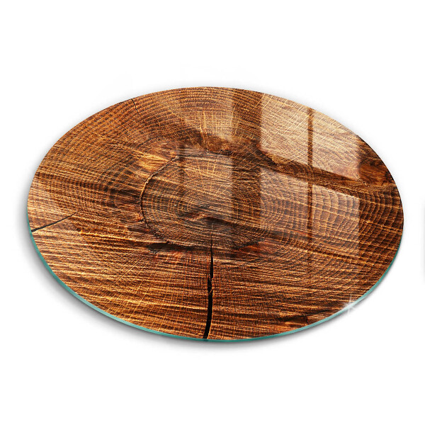 Skleněné krájecí prkénko okrągła Struktura dřeva