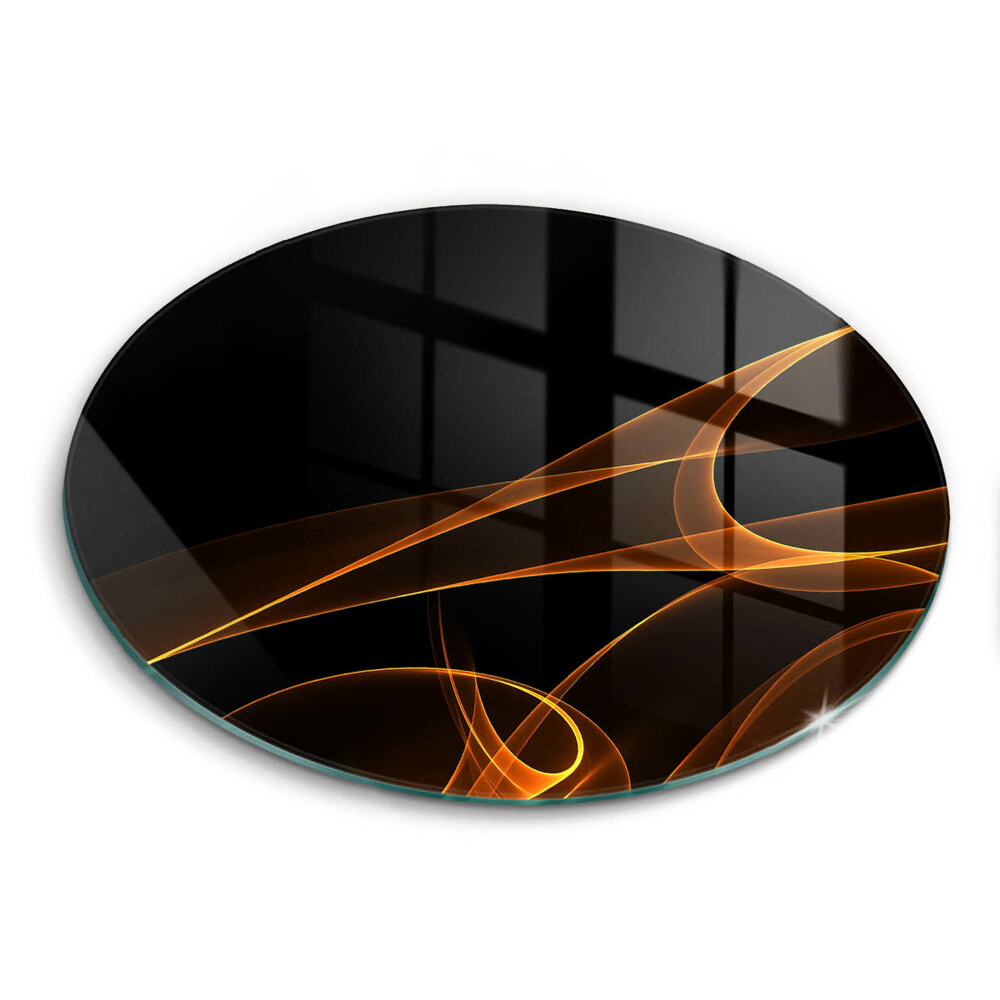 Skleněná deska do kuchyně okrągła Abstraktní linie