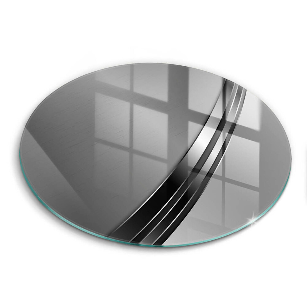 Skleněné krájecí prkénko okrągła Kovová abstrakce