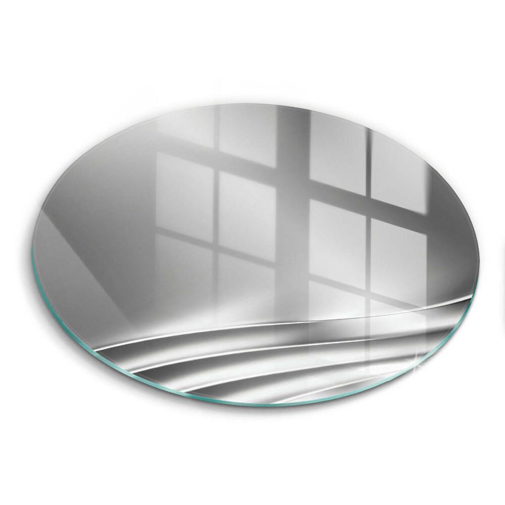 Skleněné krájecí prkénko okrągła Kovová struktura