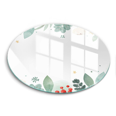 Skleněná deska do kuchyně okrągła Akvarelové listy