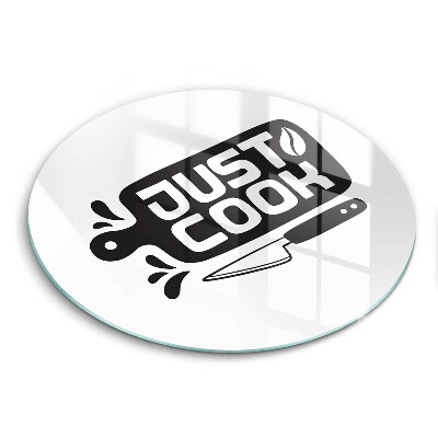 Skleněná krájecí deska okrągła Stačí uvařit nápis kuchyně