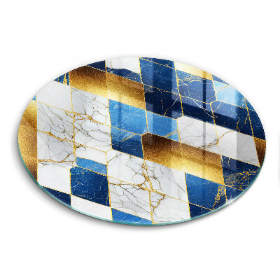 Krájecí prkénko skleněné okrągła Zlatý kosočtverec