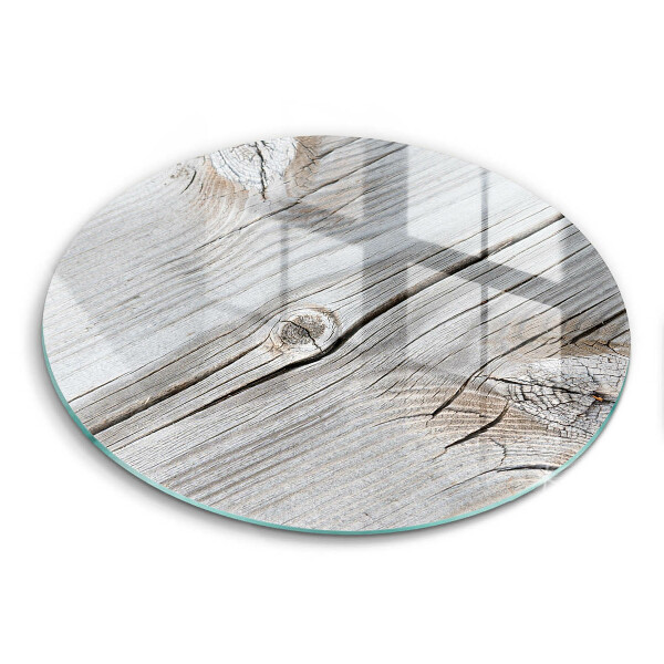 Skleněná krájecí deska okrągła Lehká textura dřeva