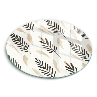 Skleněná deska do kuchyně okrągła Boho rostliny