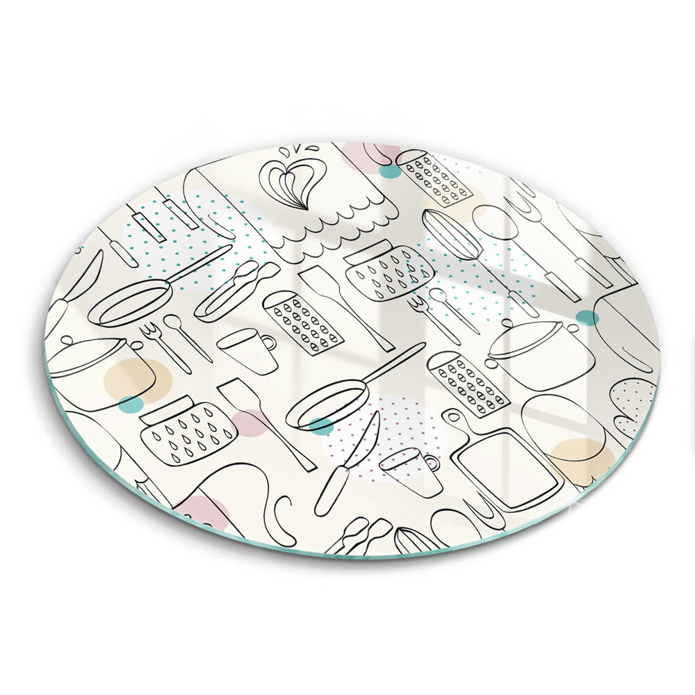 Krájecí prkénko skleněné okrągła Kuchyňské doplňky