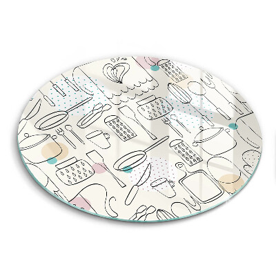 Krájecí prkénko skleněné okrągła Kuchyňské doplňky