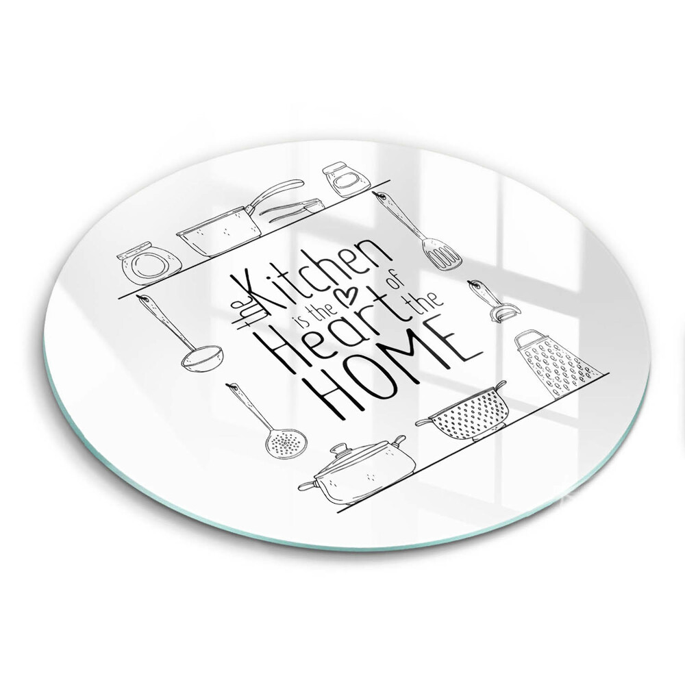 Skleněná deska do kuchyně okrągła Nápis, věta