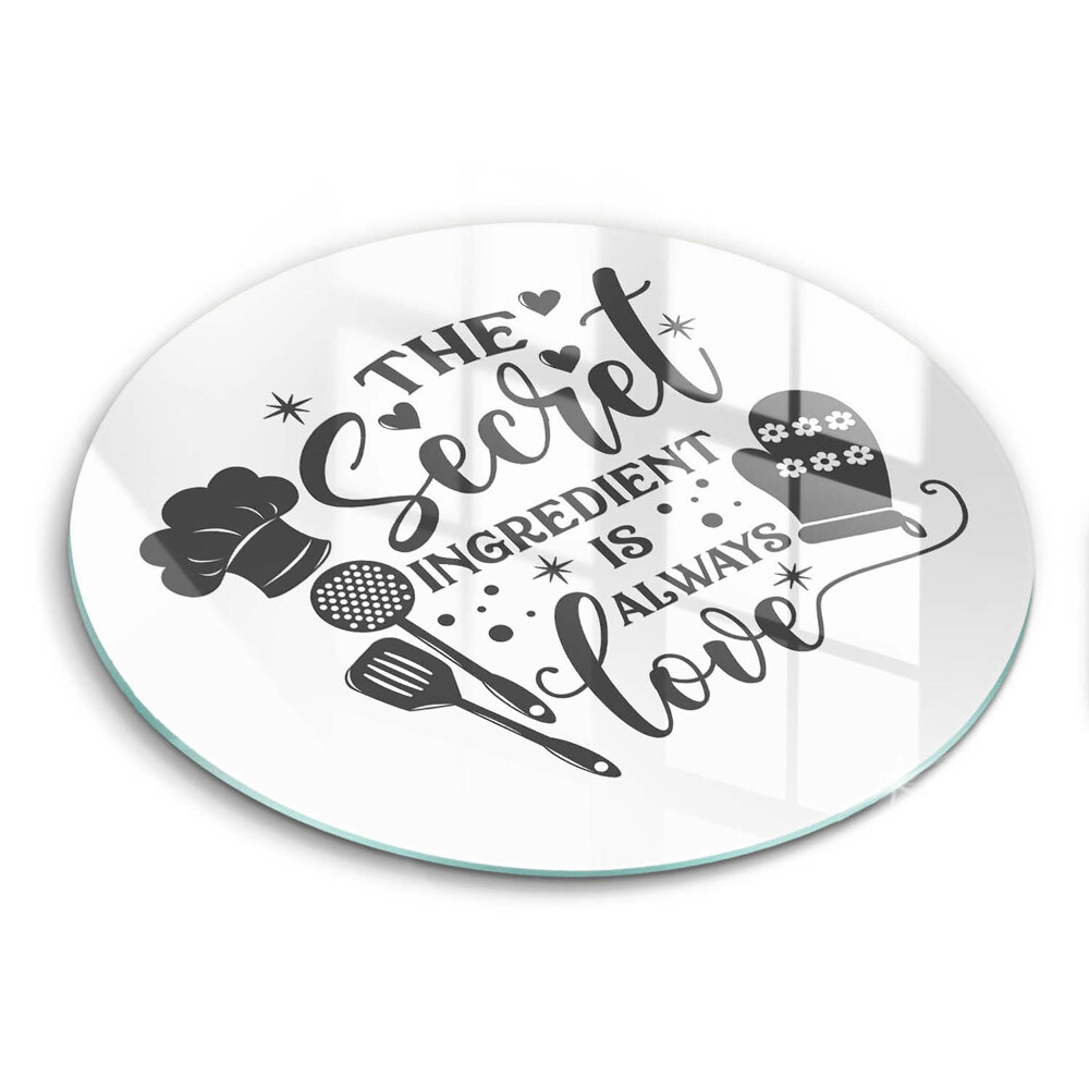 Skleněná deska do kuchyně okrągła Nápis, věta