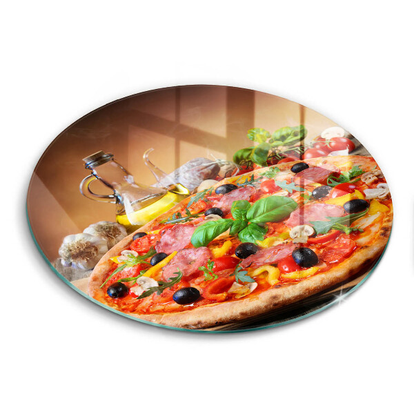 Krájecí prkénko skleněné okrągła Italská pizza