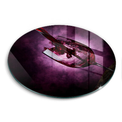 Skleněná deska do kuchyně okrągła Sklenice na víno