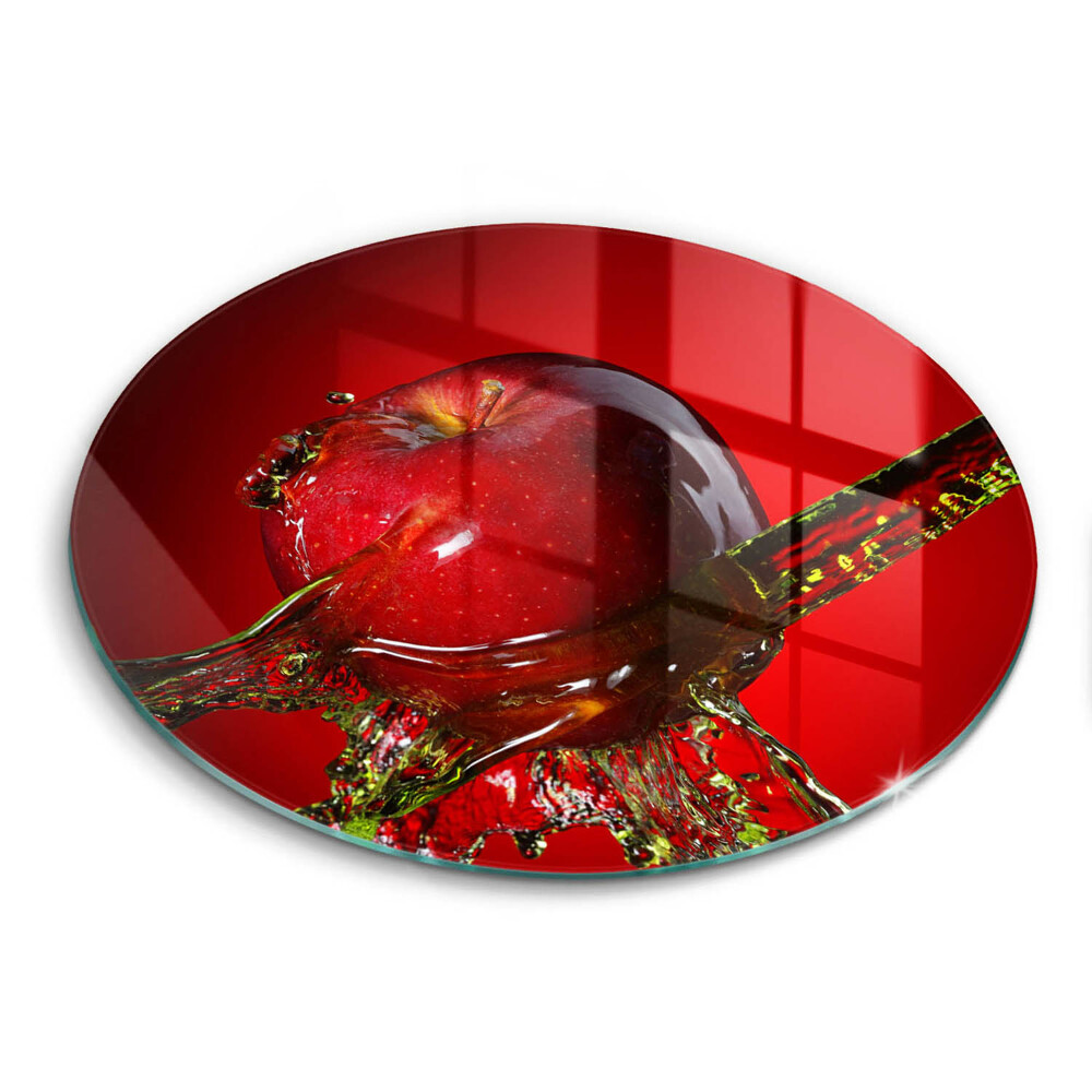 Skleněná krájecí deska okrągła Ovoce jablka ve vodě