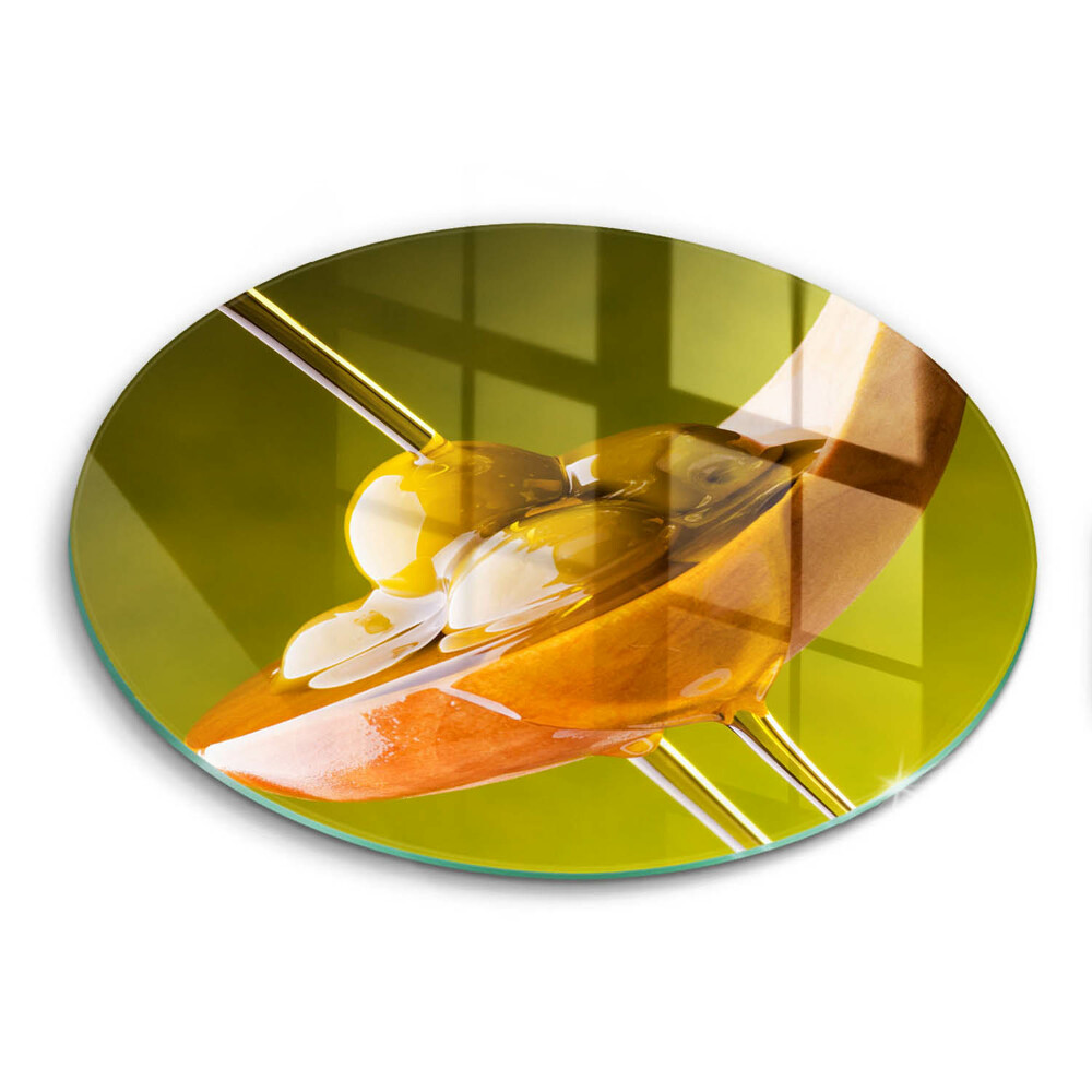 Skleněné krájecí prkénko okrągła Olej a olivy