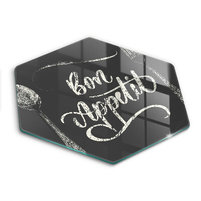 Krájecí prkénko skleněné Nápis Bon Appetit