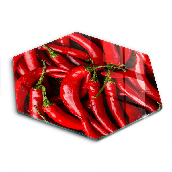 Skleněné krájecí prkénko Pálivé chilli papričky