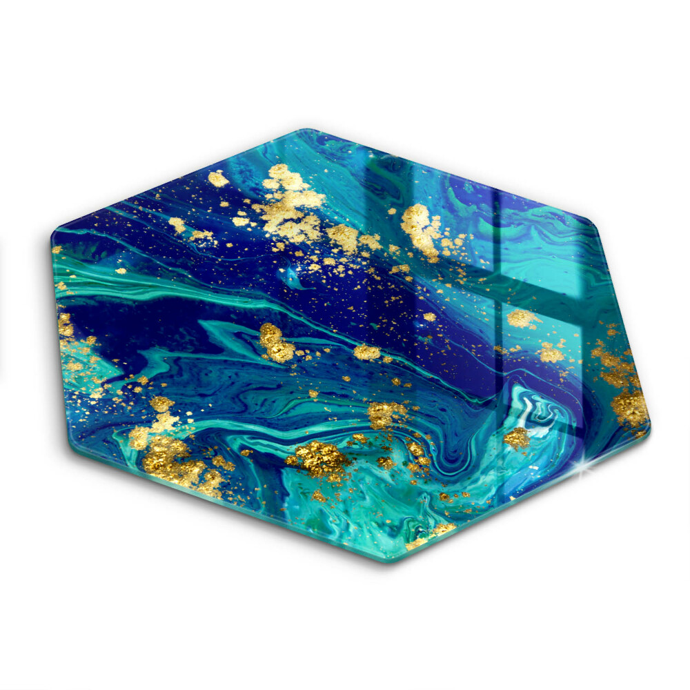 Skleněná krájecí deska Abstraktní se zlatem